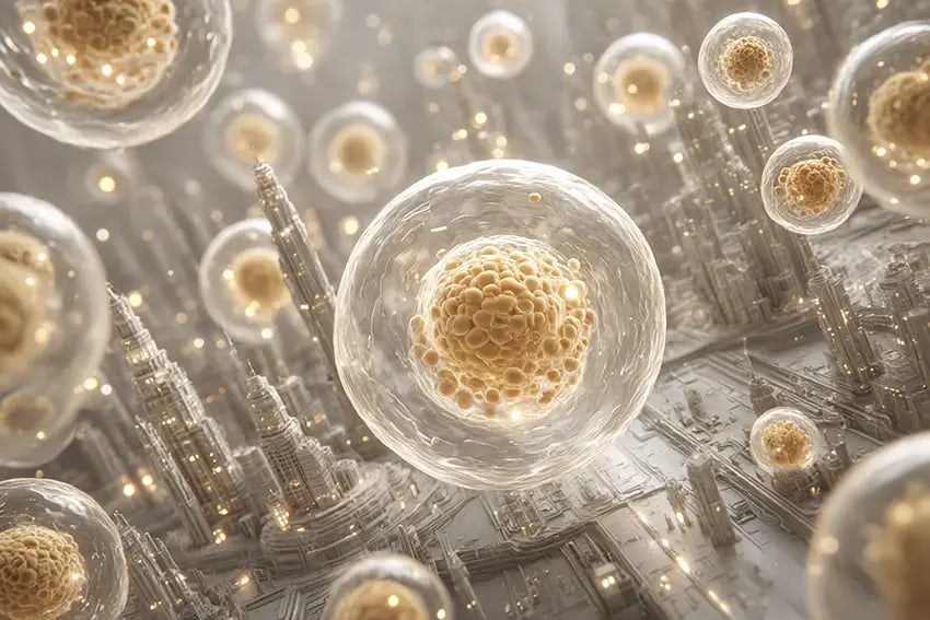 a creative abstract expression of the molecular world